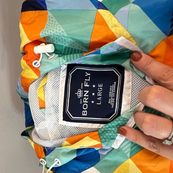 Born Fly Multicolor Colorful Windbreaker Jacket Size Large - Picture 7 of 10